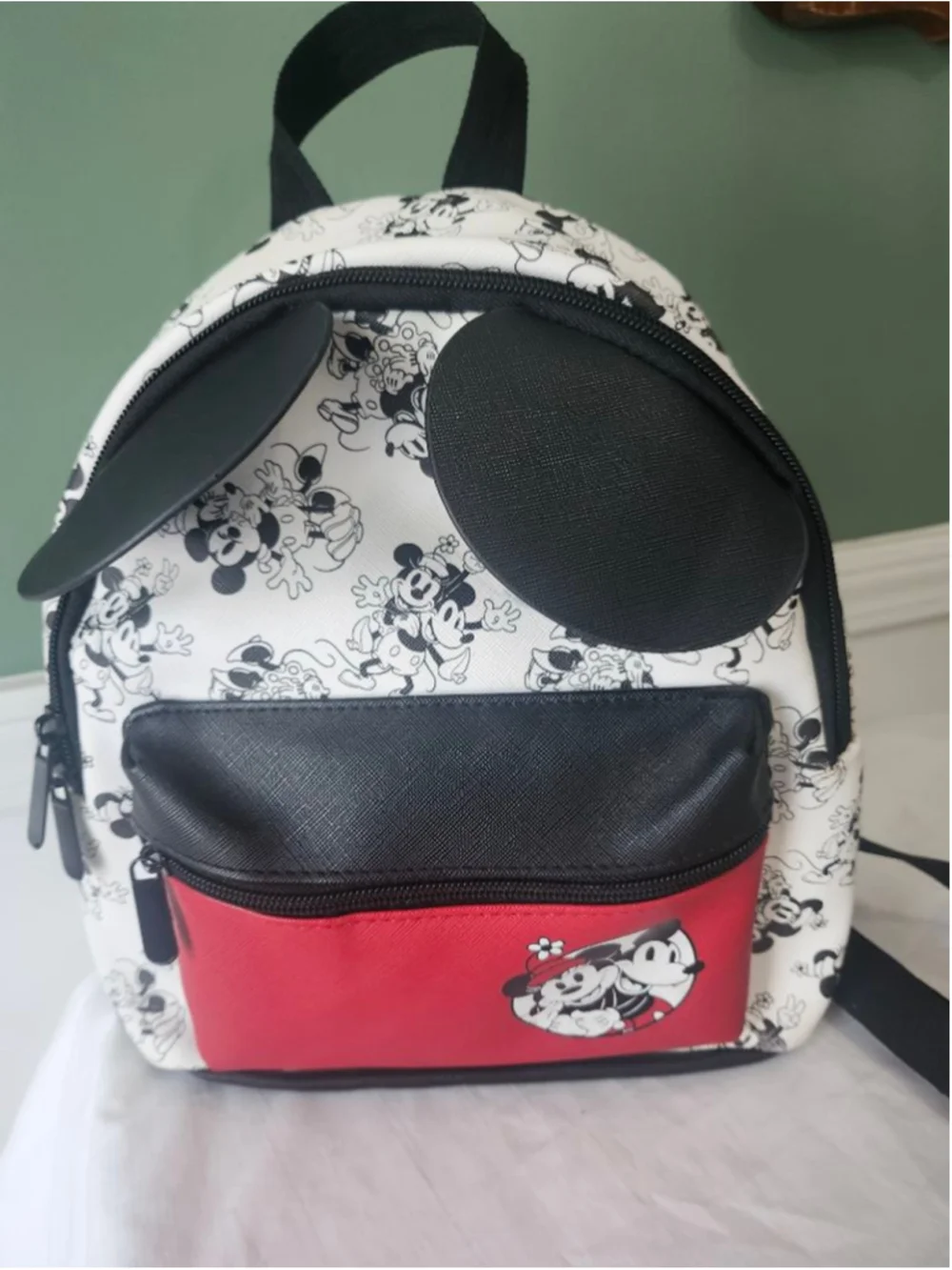 Disney Mickey Mouse Backpack One Size White Black Red